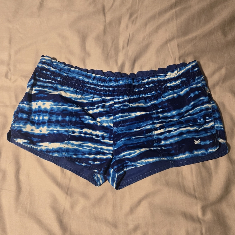 Blue Wave Tie-Dye Women's Swim Shorts Size Medium
